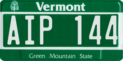 VT license plate AIP144