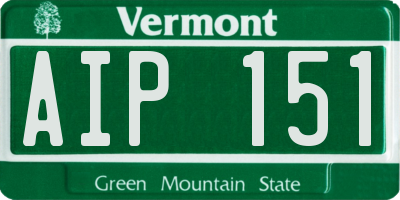 VT license plate AIP151