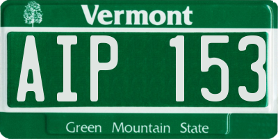 VT license plate AIP153