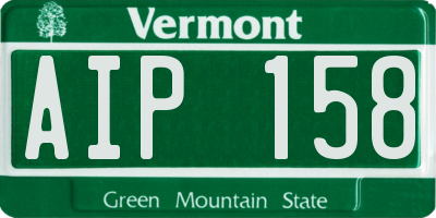 VT license plate AIP158