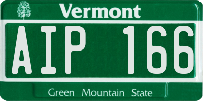 VT license plate AIP166
