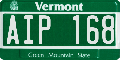 VT license plate AIP168