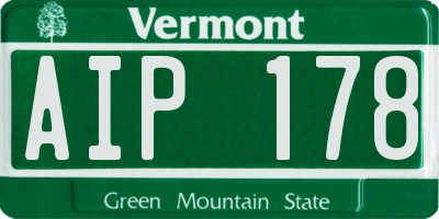VT license plate AIP178