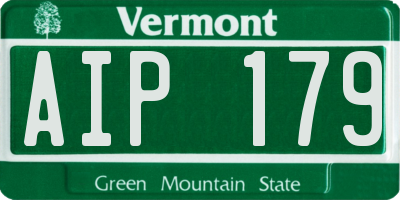 VT license plate AIP179