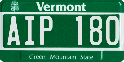 VT license plate AIP180