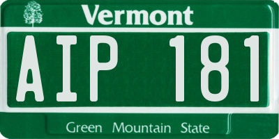 VT license plate AIP181