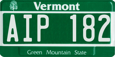 VT license plate AIP182