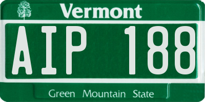 VT license plate AIP188