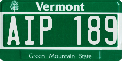 VT license plate AIP189