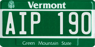 VT license plate AIP190