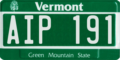 VT license plate AIP191