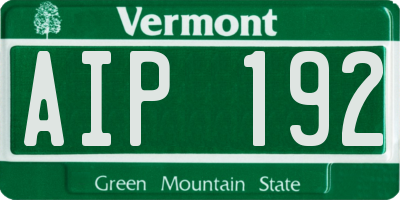 VT license plate AIP192