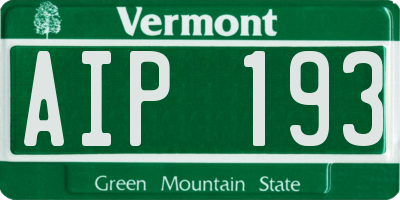 VT license plate AIP193