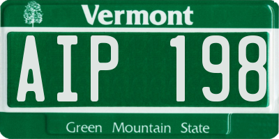 VT license plate AIP198