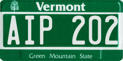 VT license plate AIP202
