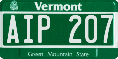 VT license plate AIP207