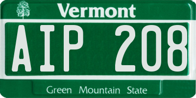 VT license plate AIP208
