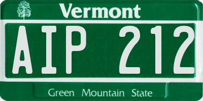 VT license plate AIP212