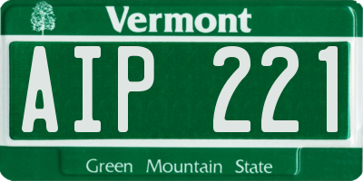 VT license plate AIP221