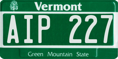 VT license plate AIP227