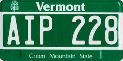 VT license plate AIP228