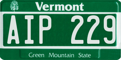 VT license plate AIP229