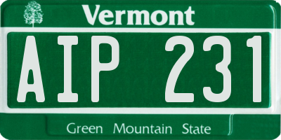 VT license plate AIP231