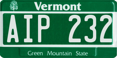 VT license plate AIP232