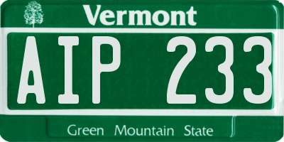 VT license plate AIP233