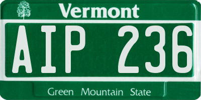 VT license plate AIP236