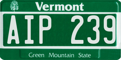 VT license plate AIP239
