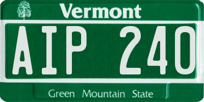 VT license plate AIP240