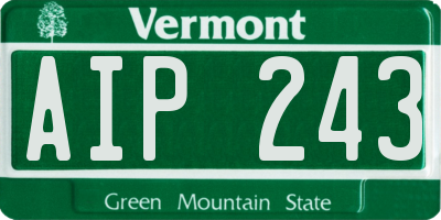 VT license plate AIP243