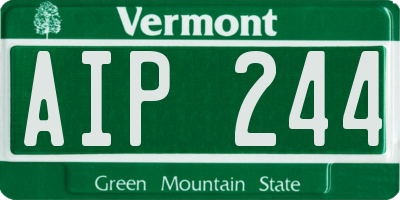 VT license plate AIP244