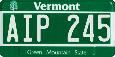 VT license plate AIP245