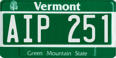 VT license plate AIP251