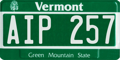 VT license plate AIP257