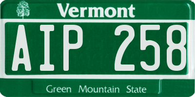 VT license plate AIP258