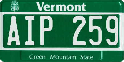 VT license plate AIP259