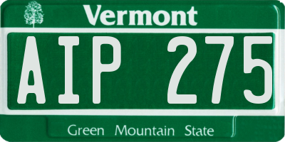VT license plate AIP275