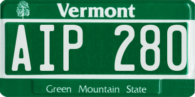 VT license plate AIP280