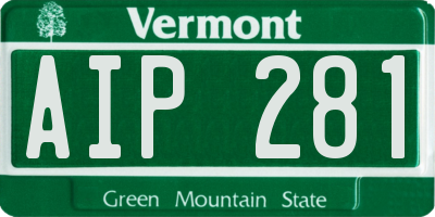 VT license plate AIP281