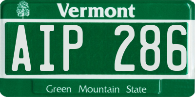 VT license plate AIP286