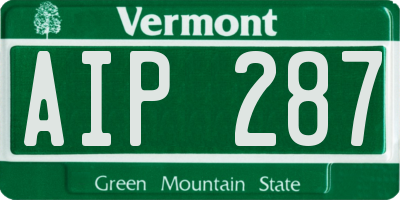 VT license plate AIP287