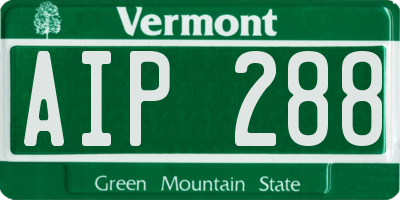 VT license plate AIP288