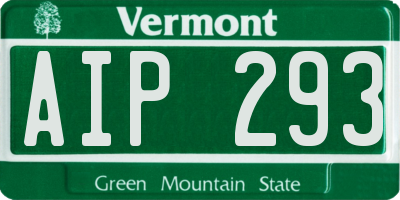 VT license plate AIP293