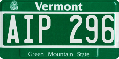 VT license plate AIP296