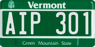 VT license plate AIP301