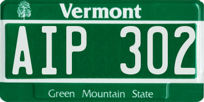 VT license plate AIP302