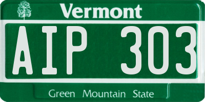 VT license plate AIP303